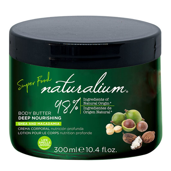 Naturalium Super Food Macadamia Vanilla barojošais ķermeņa krēms